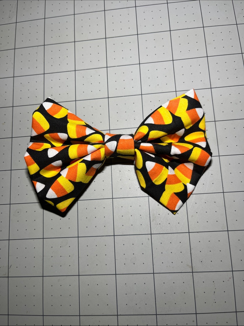 Candy Corn Kids Hair Bow - Black, Orange & Yellow